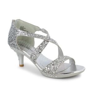 Elegant Silver Glitter Chloe Sandals
